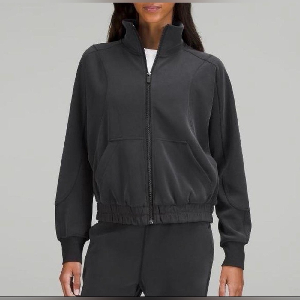 lululemon - Like new Brushed Softstreme funnel neck zip up in black